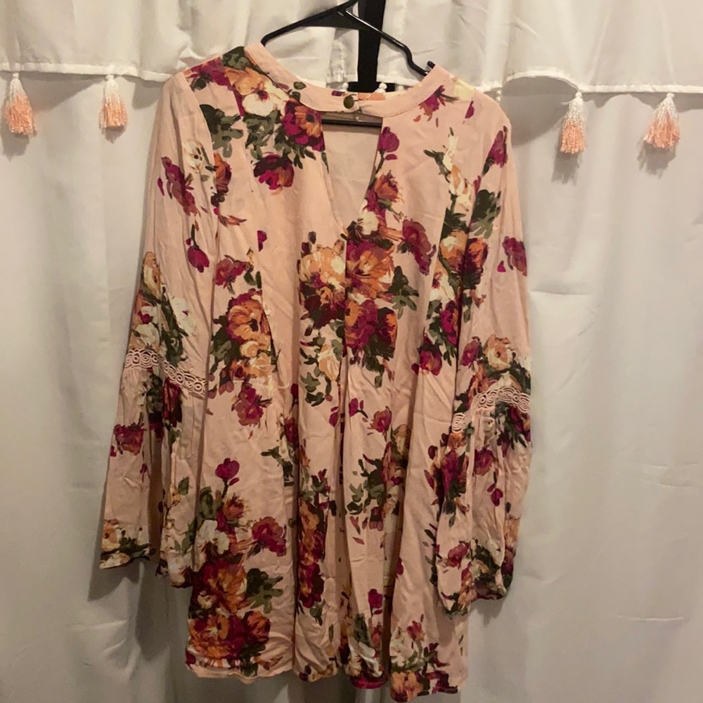 Floral, Long Sleeved Shift Dress - Lightly Worn